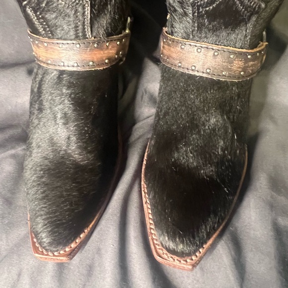 Freebird Black Haircalf Boots with Brown Accents - Picture 9 of 10